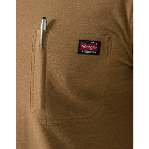NWT Men's Wrangler Workwear Long Sleeve Pocket Henley Shirt - Picture 4 of 7